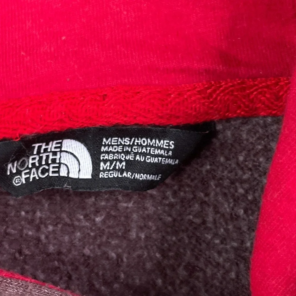 The North Face Hoodie Mens Medium Red Maroon Half Dome‎ Logo Pullover Sweatshirt